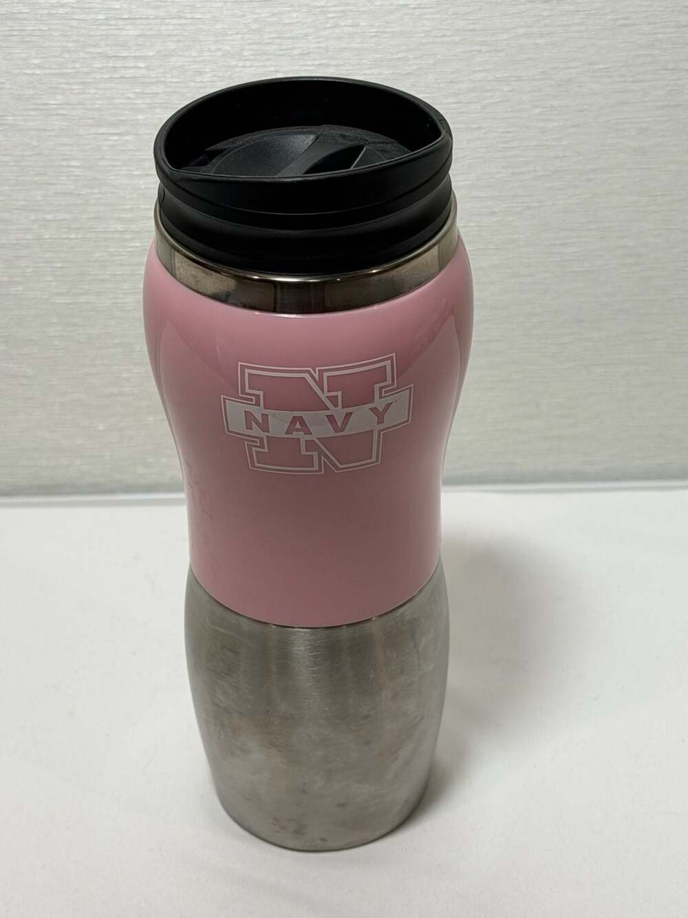 Xactly US Navy Naval Academy 14oz Stainless Steel Travel Mug Tumbler Pink